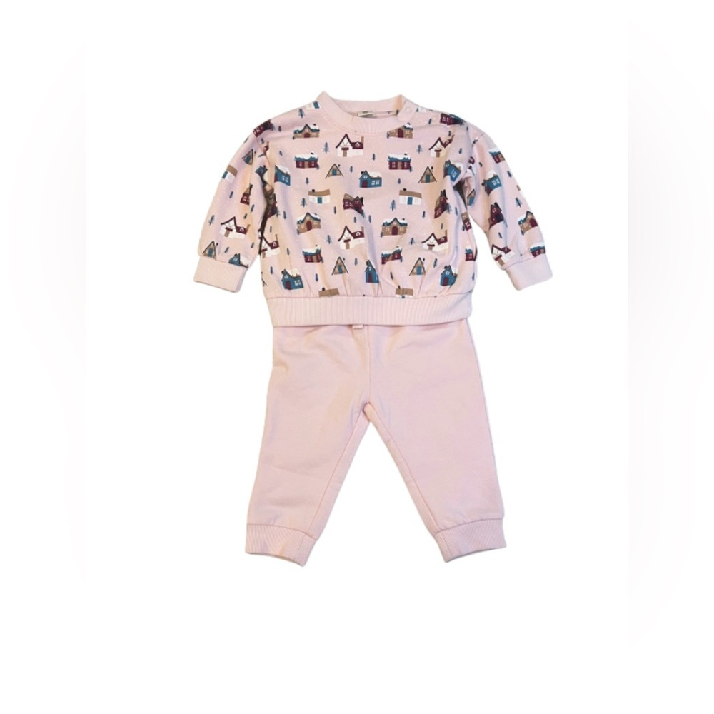 NWT Girl’s Tucker + Tate Holiday Christmas Pink Sweatshirt & Pants Set 9M